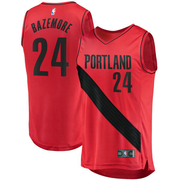 Maillot Portland Trail Blazers Homme Kent Bazemore 24 Statement Edition Rouge